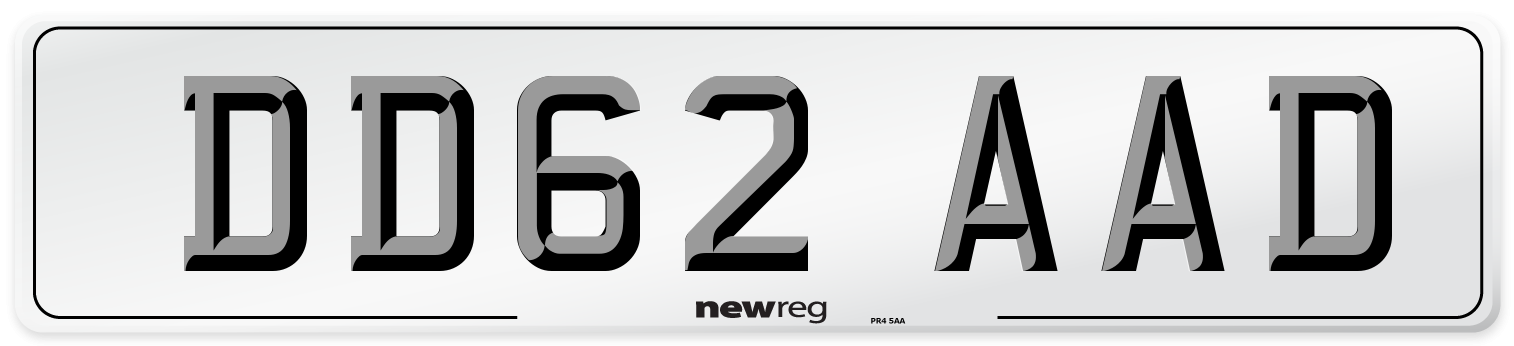 DD62 AAD Number Plate from New Reg